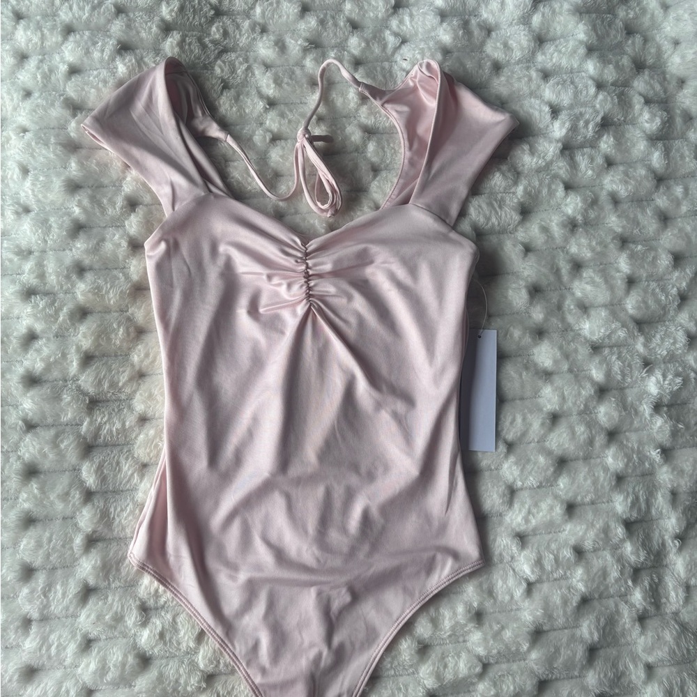 Light Pink Ruched Front bodysuit